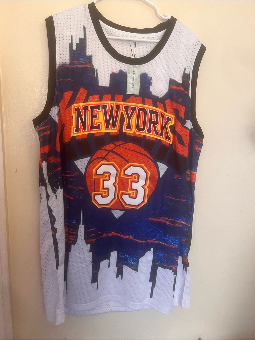 Embroidered city line sky  Ewing Basketball Jersey New York